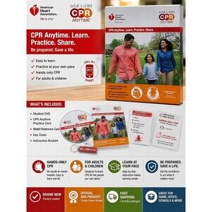 American Heart Association CPR Anytime Learning Kit Adult & Child AHA New